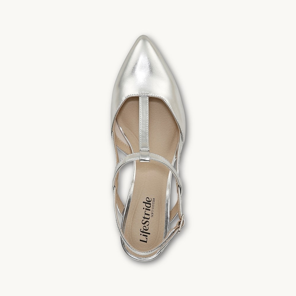 LifeStride Aire Slingback Pump - Silver Faux Leather