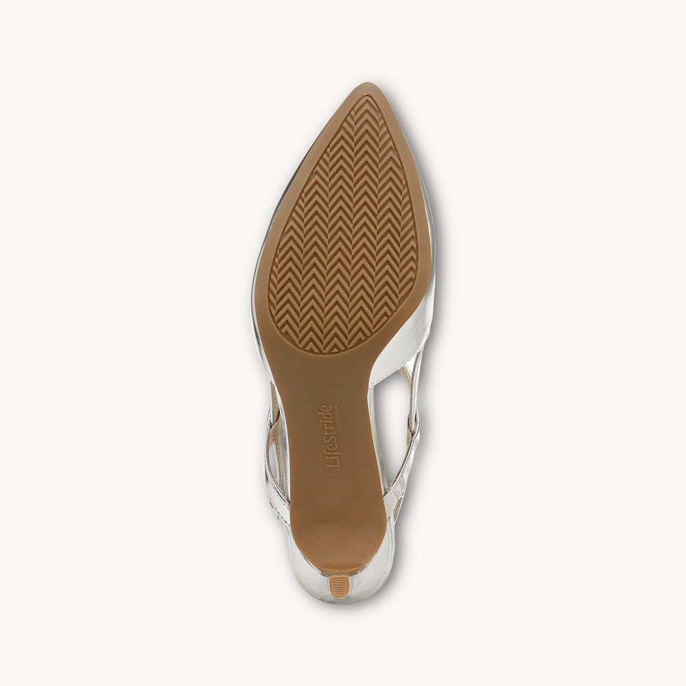 LifeStride Aire Slingback Pump - Silver Faux Leather