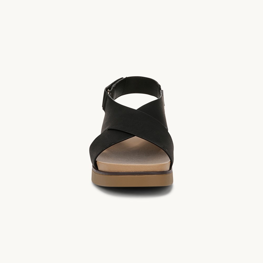 LifeStride Georgina Slingback Sandal - Black Faux Leather