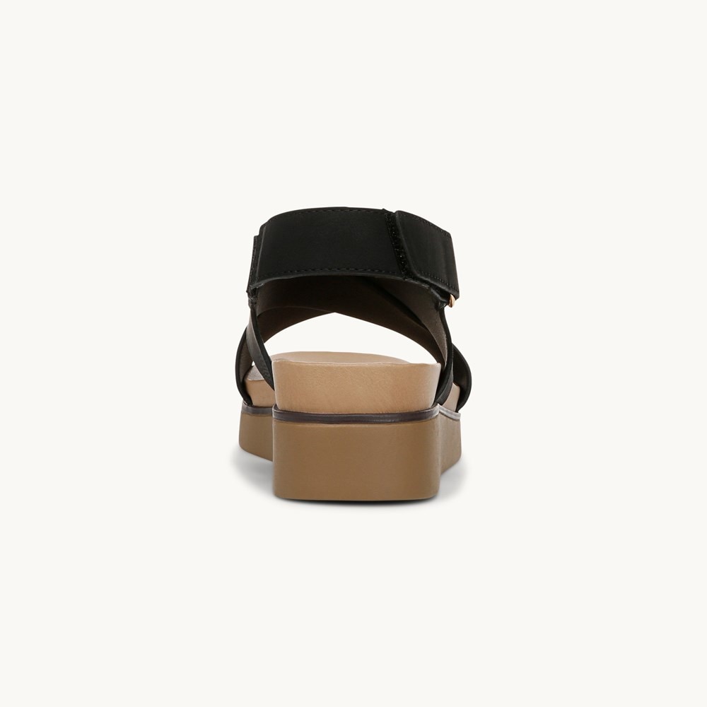 LifeStride Georgina Slingback Sandal - Black Faux Leather