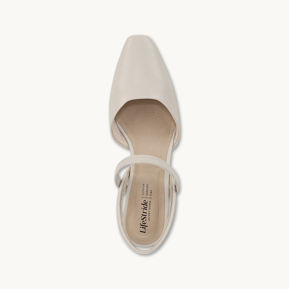 LifeStride Lainey Strappy Sandal - Bone Faux Leather
