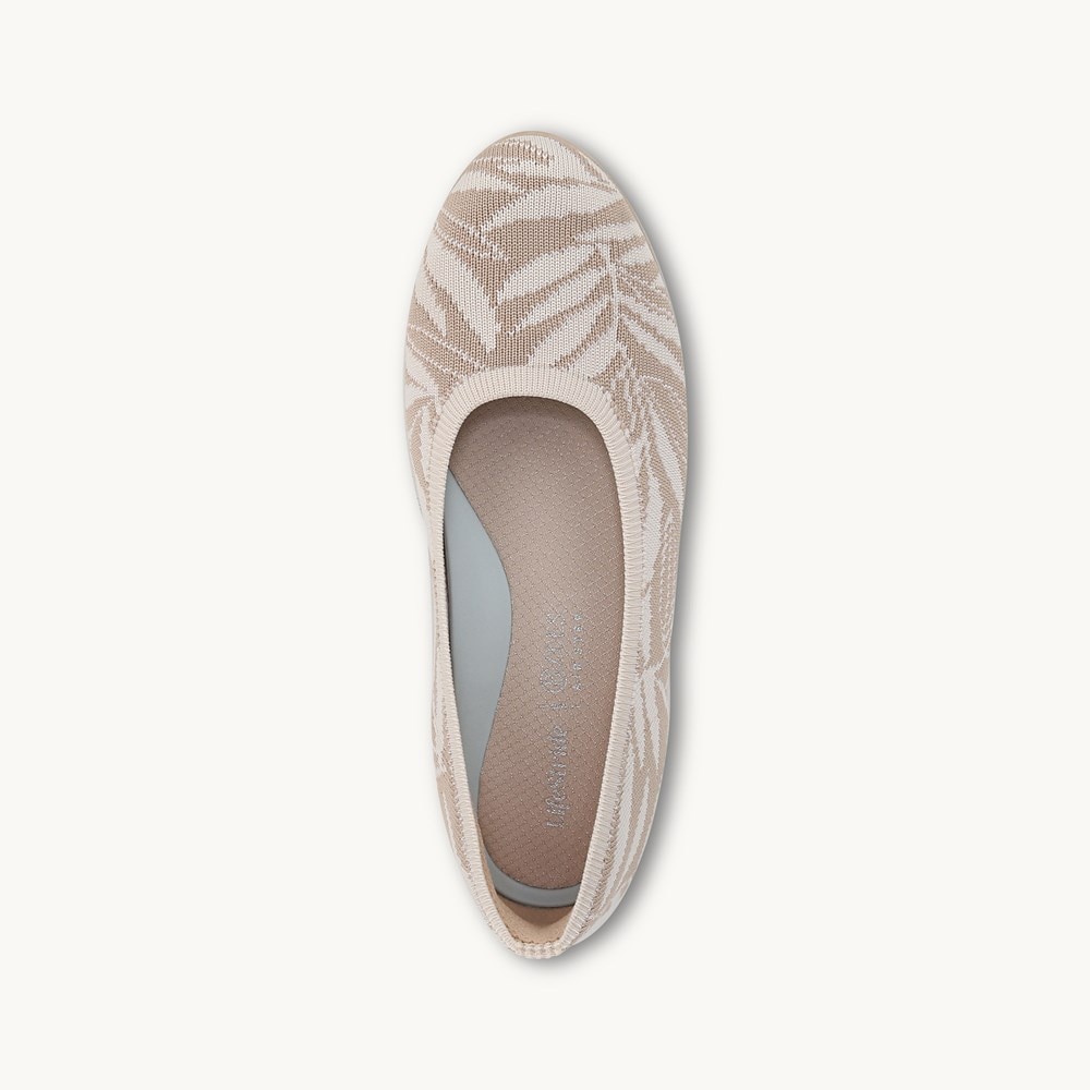 LifeStride Kit 2 Ballet Flat - Beige Knit Fabric