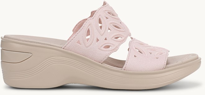 LifeStride Delight Wedge Sandal - Peach Whip Shimmer Fabric