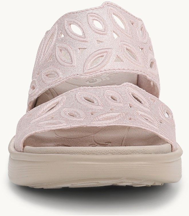 LifeStride Delight Wedge Sandal - Peach Whip Shimmer Fabric