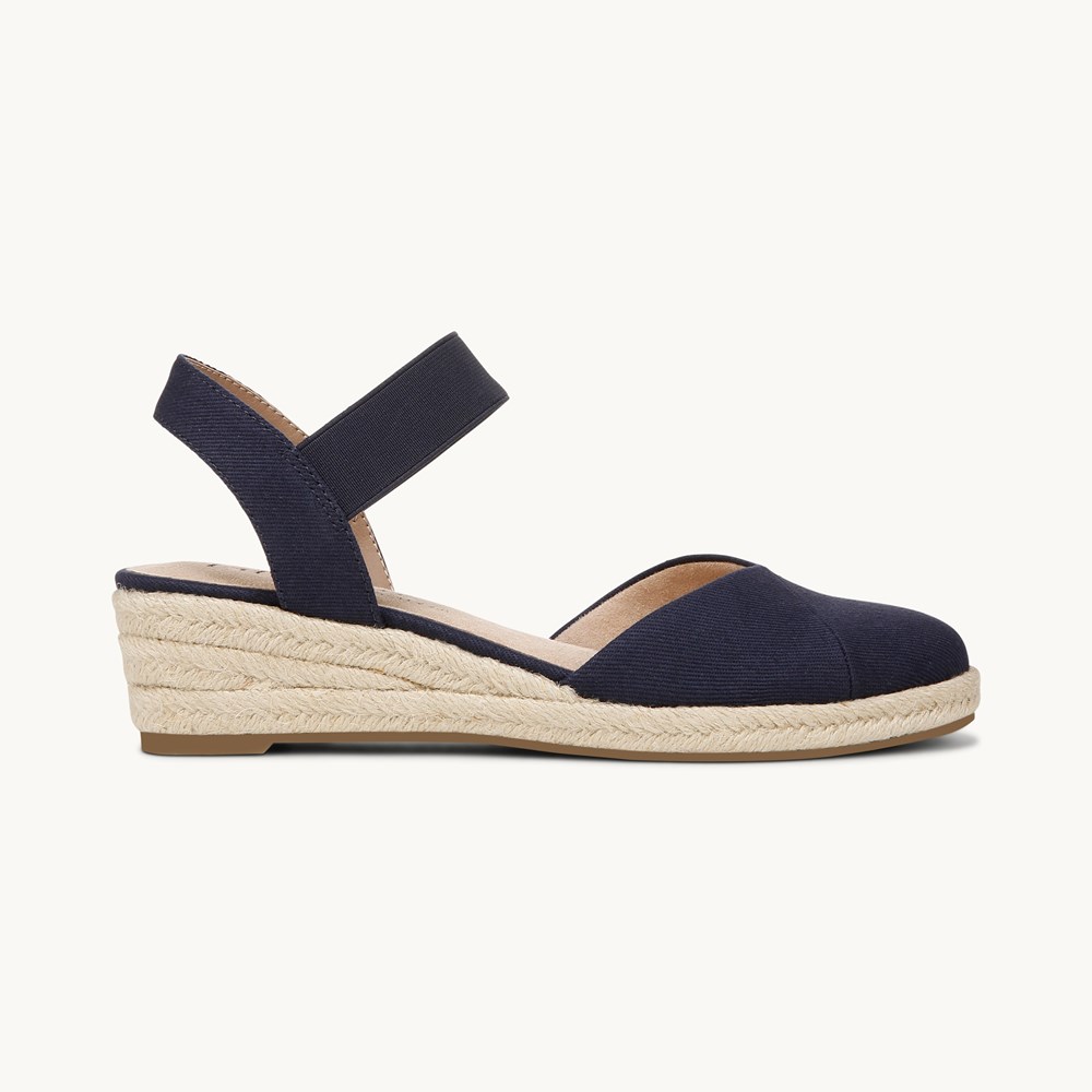 LifeStride Kimmie Espadrille Wedge - Lux Navy Fabric