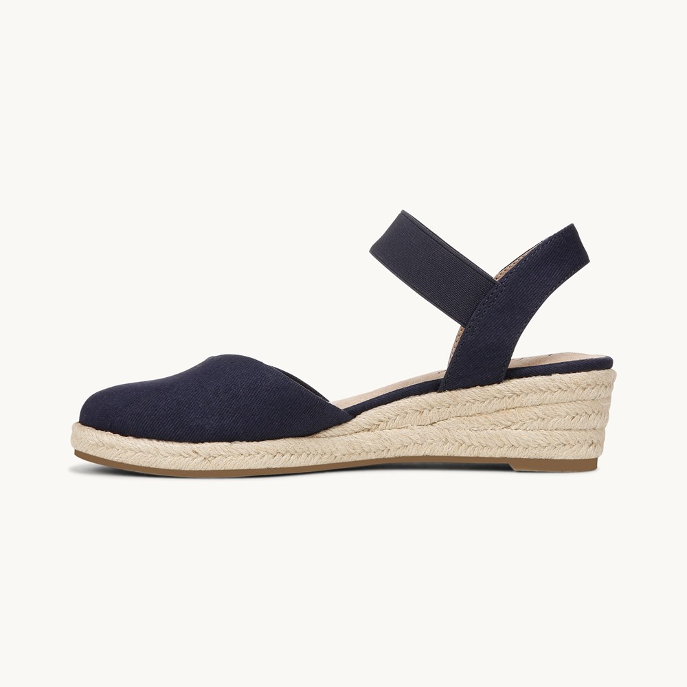 LifeStride Kimmie Espadrille Wedge - Lux Navy Fabric