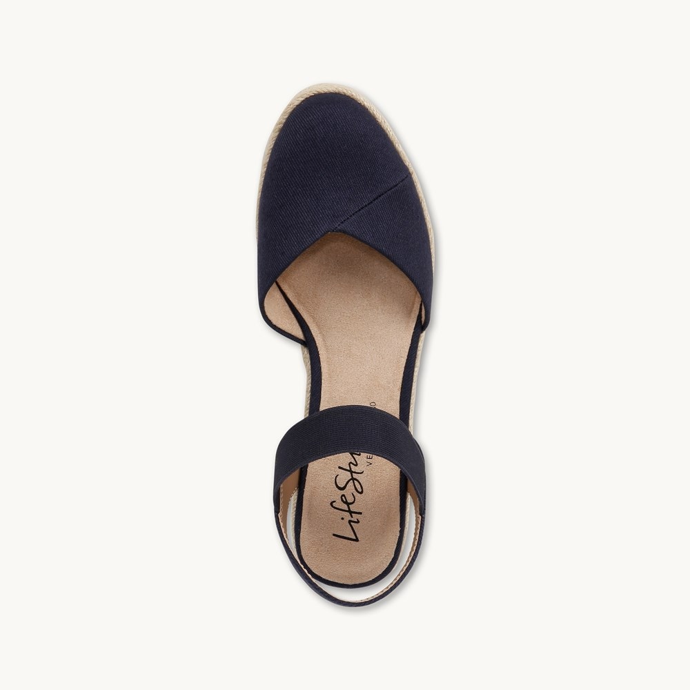 LifeStride Kimmie Espadrille Wedge - Lux Navy Fabric