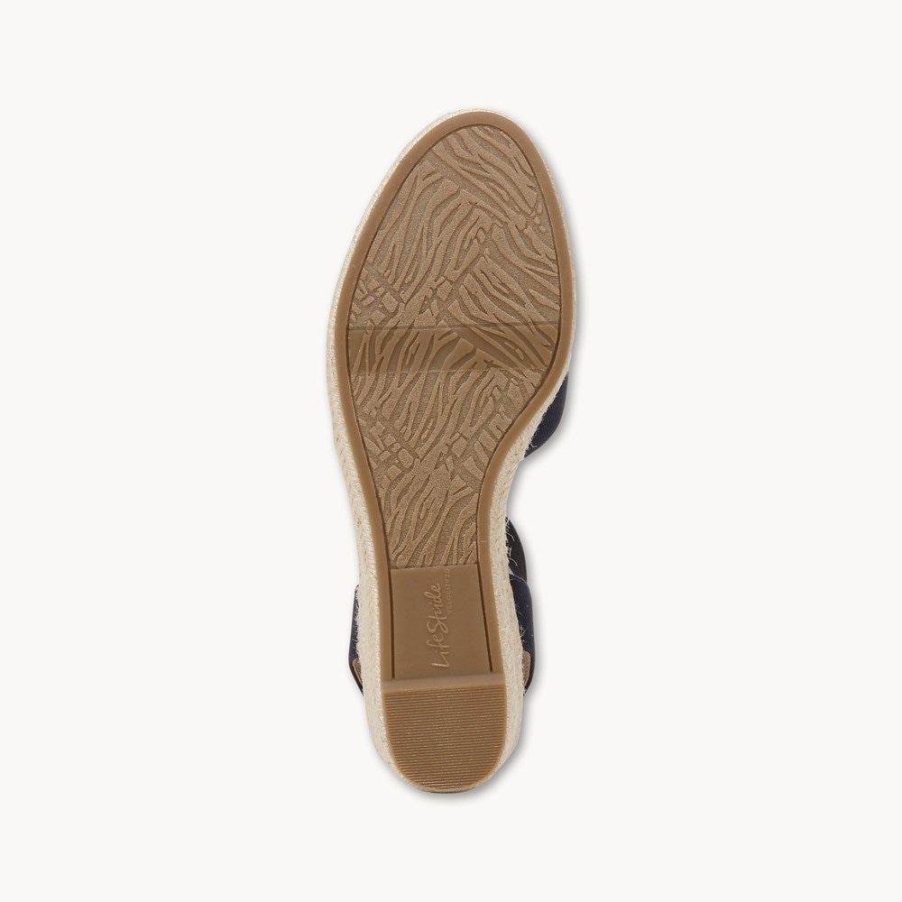 LifeStride Kimmie Espadrille Wedge - Lux Navy Fabric
