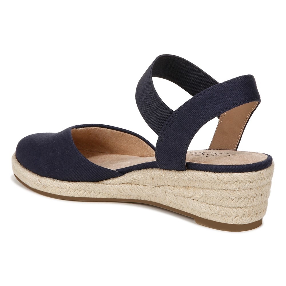 LifeStride Kimmie Espadrille Wedge - Lux Navy Fabric