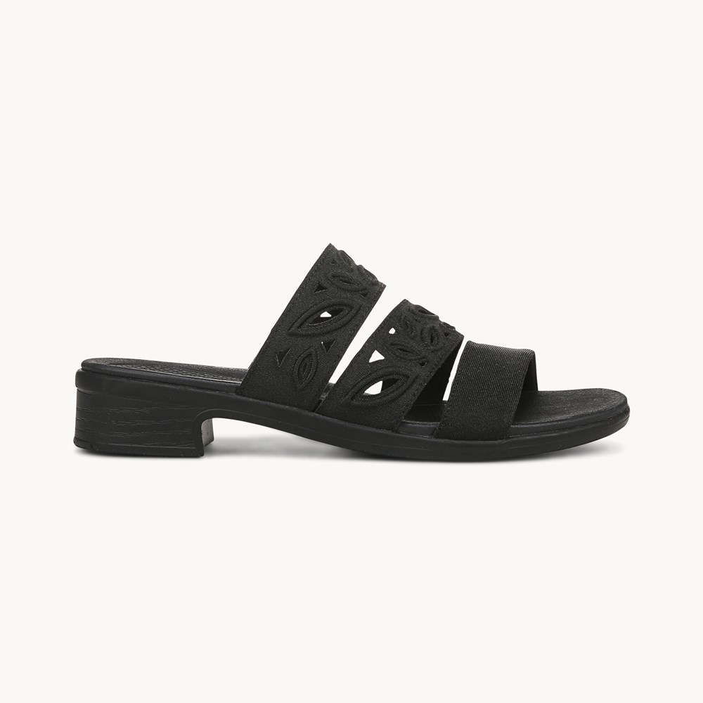 LifeStride Poppy Strappy Sandal - Black Shimmer Fabric