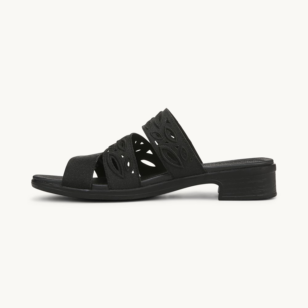LifeStride Poppy Strappy Sandal - Black Shimmer Fabric