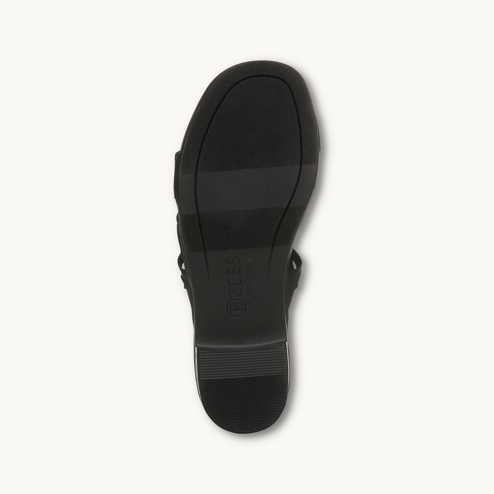 LifeStride Poppy Strappy Sandal - Black Shimmer Fabric