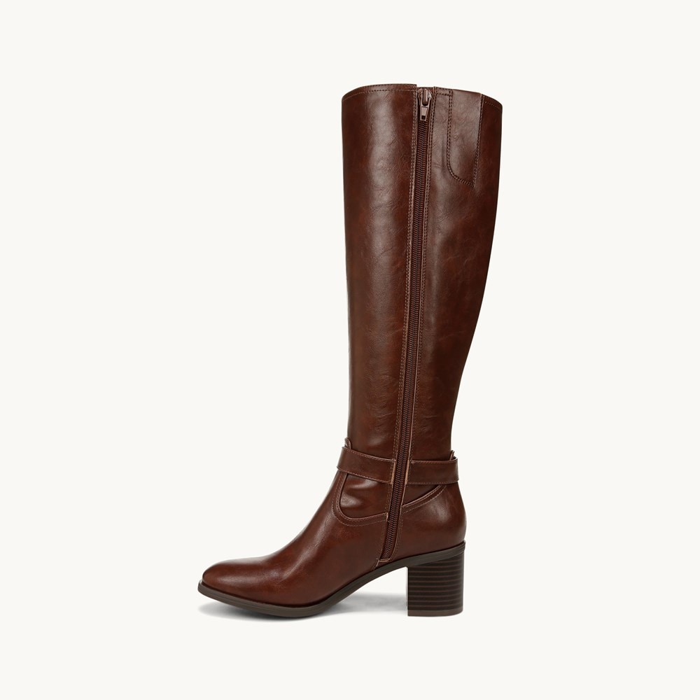 LifeStride Legend Wide Calf Knee High Boot - Chestnut Faux Leather