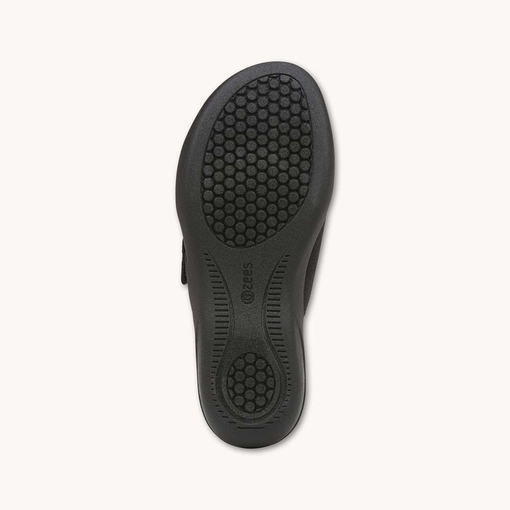 LifeStride Carefree Wedge Sandal - Black Fabric