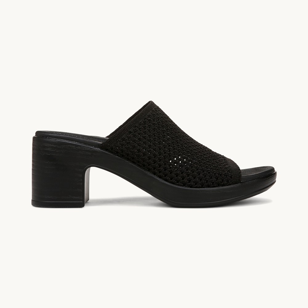 LifeStride Ella Block Heel Sandal - Black Fabric