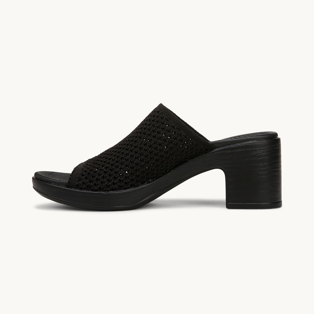 LifeStride Ella Block Heel Sandal - Black Fabric