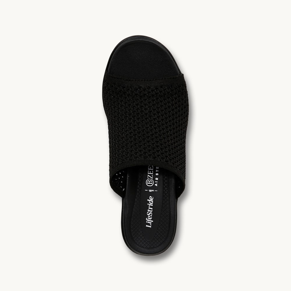 LifeStride Ella Block Heel Sandal - Black Fabric
