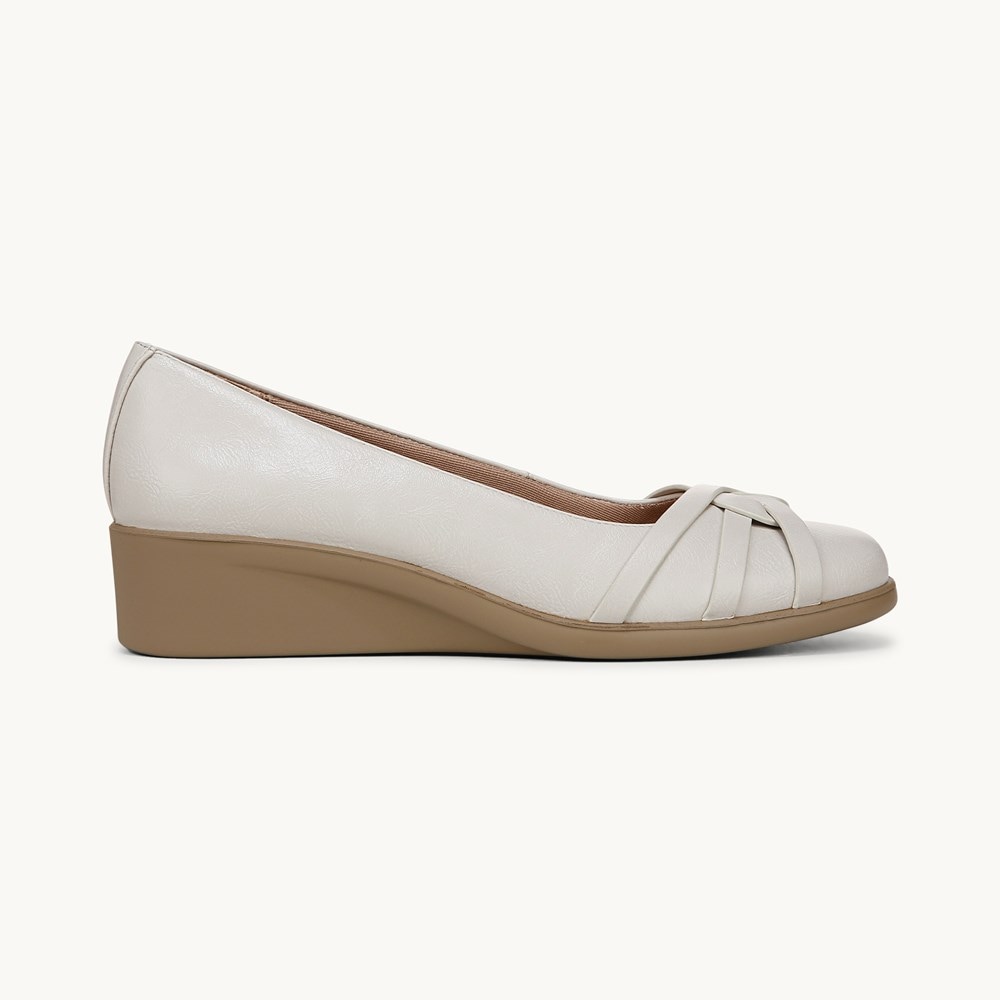 LifeStride Jorie Ballet Wedge - Bone Faux Leather