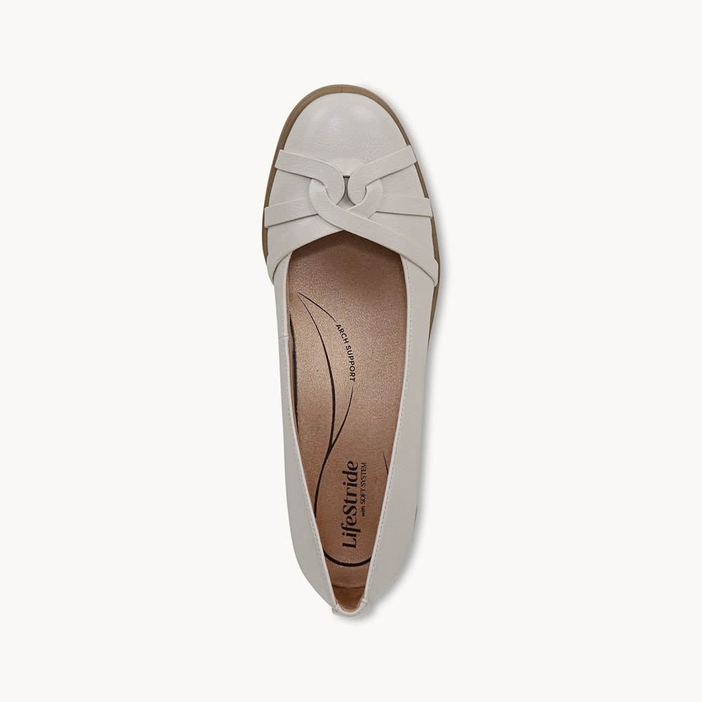 LifeStride Jorie Ballet Wedge - Bone Faux Leather