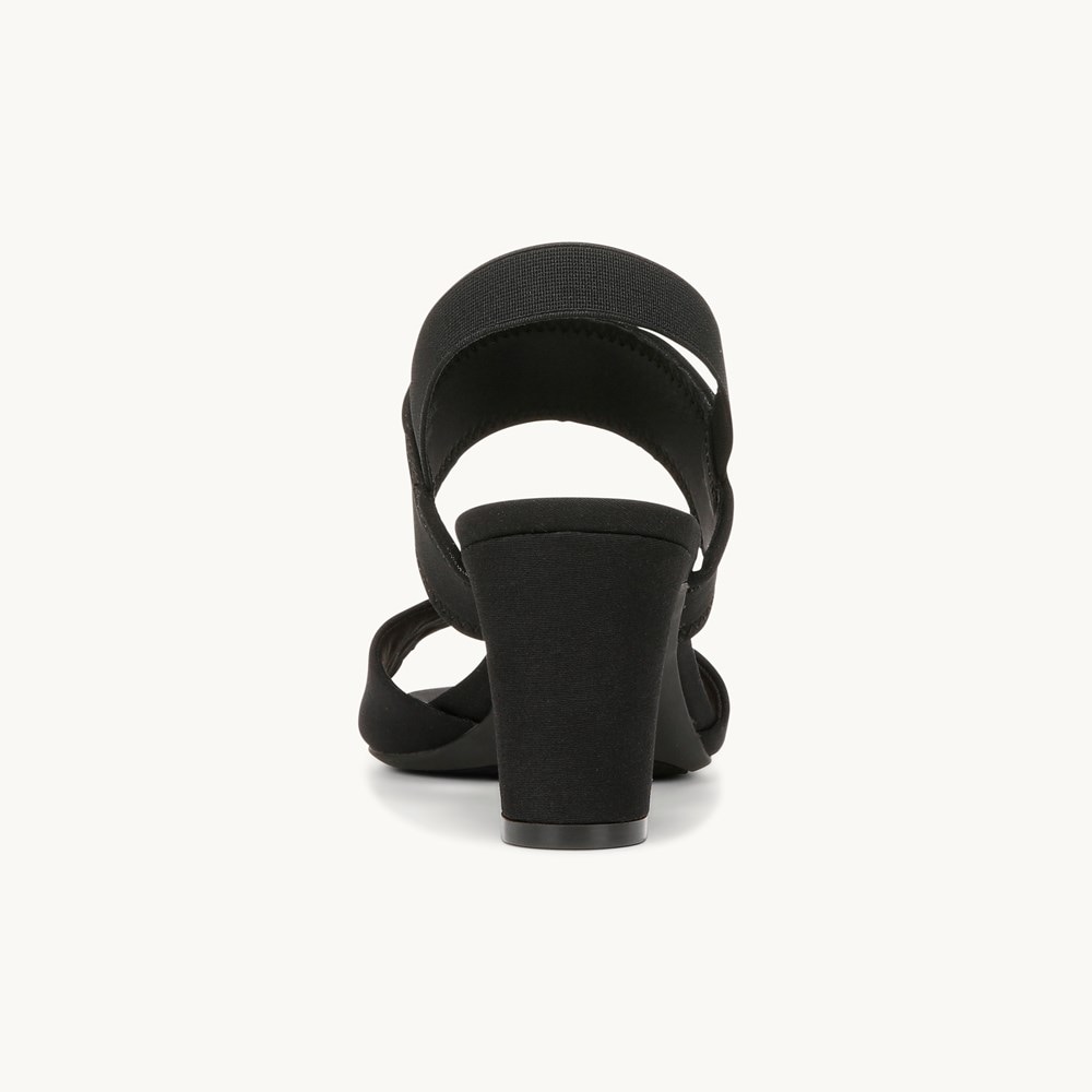 LifeStride Fiona Block Heel Dress Sandal - Black Fabric