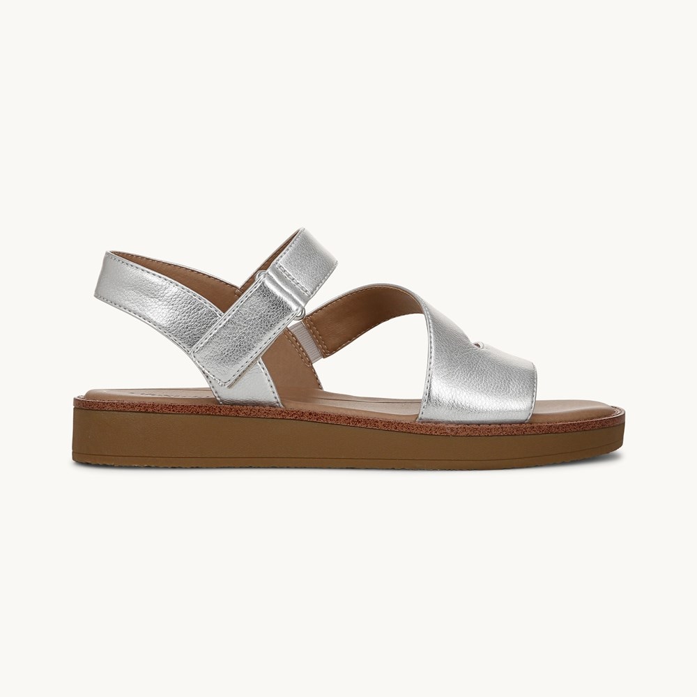 LifeStride Waverly Strappy Sandal - Silver Faux Leather