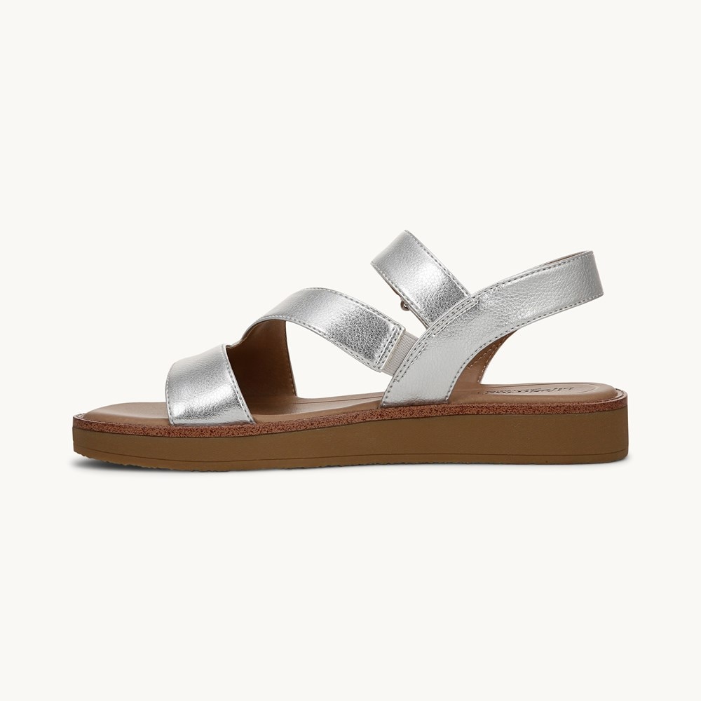 LifeStride Waverly Strappy Sandal - Silver Faux Leather
