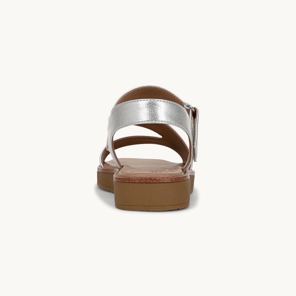 LifeStride Waverly Strappy Sandal - Silver Faux Leather