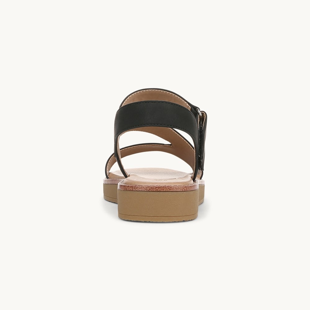 LifeStride Waverly Strappy Sandal - Black Faux Leather