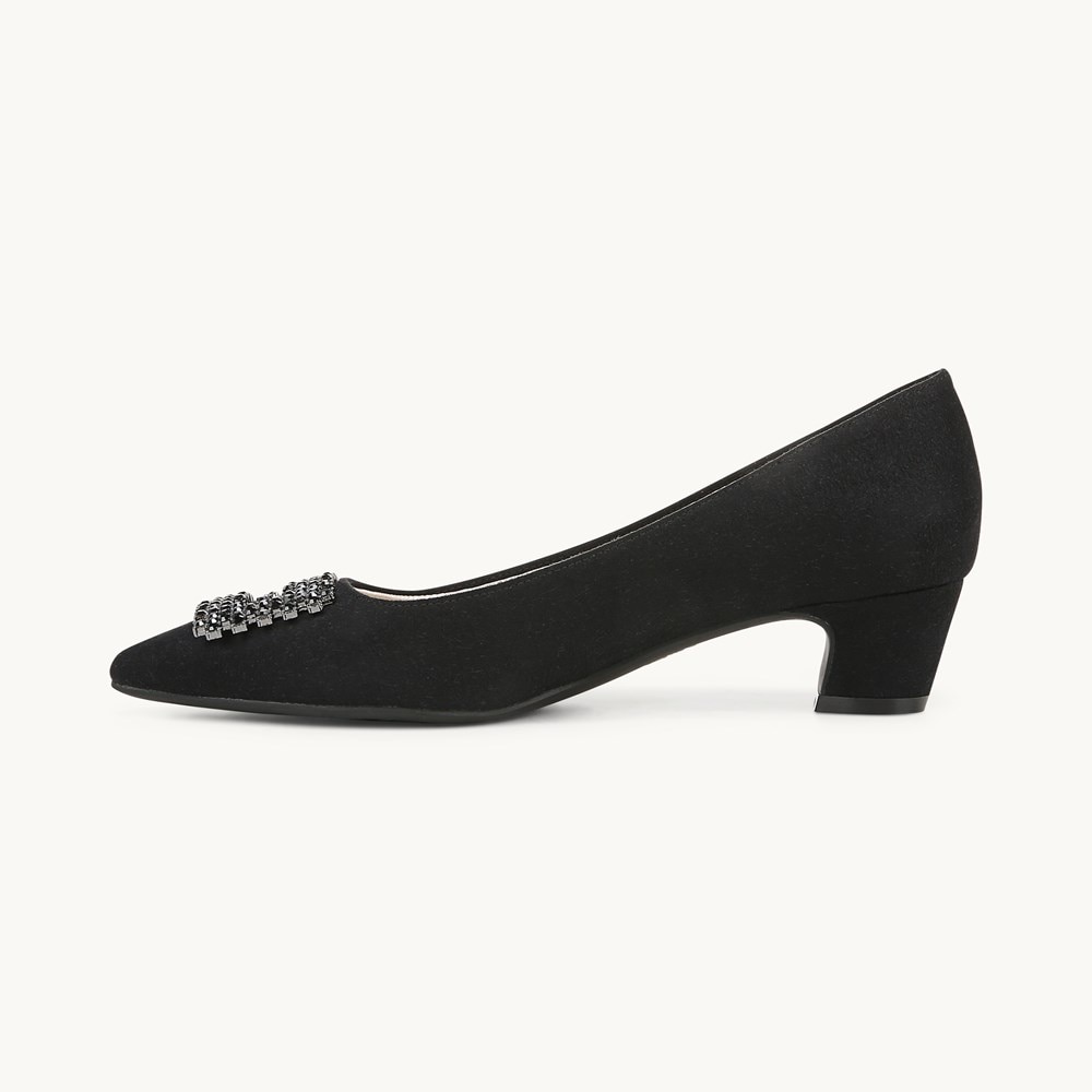 LifeStride Minx Bling Pump - Black Microsuede