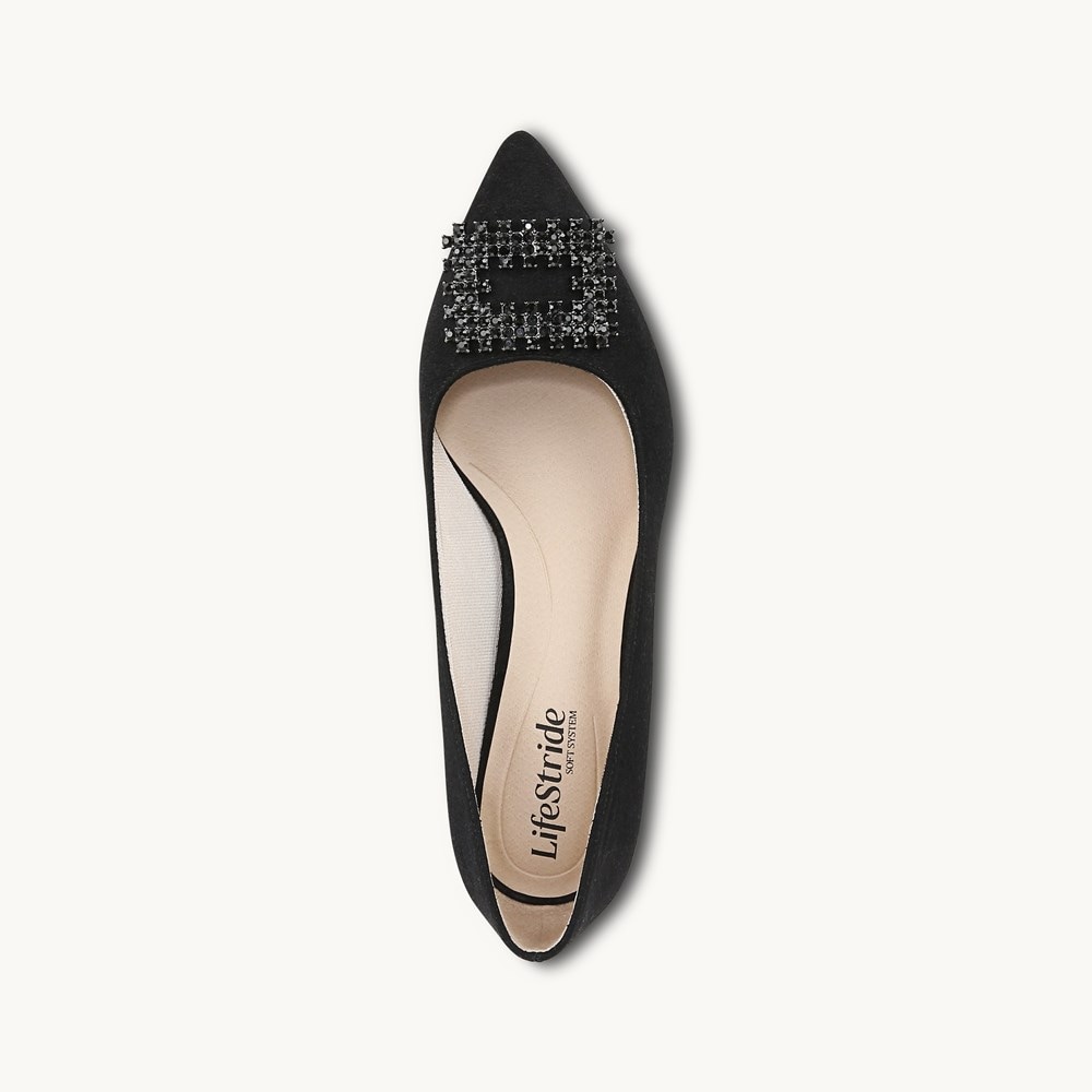 LifeStride Minx Bling Pump - Black Microsuede