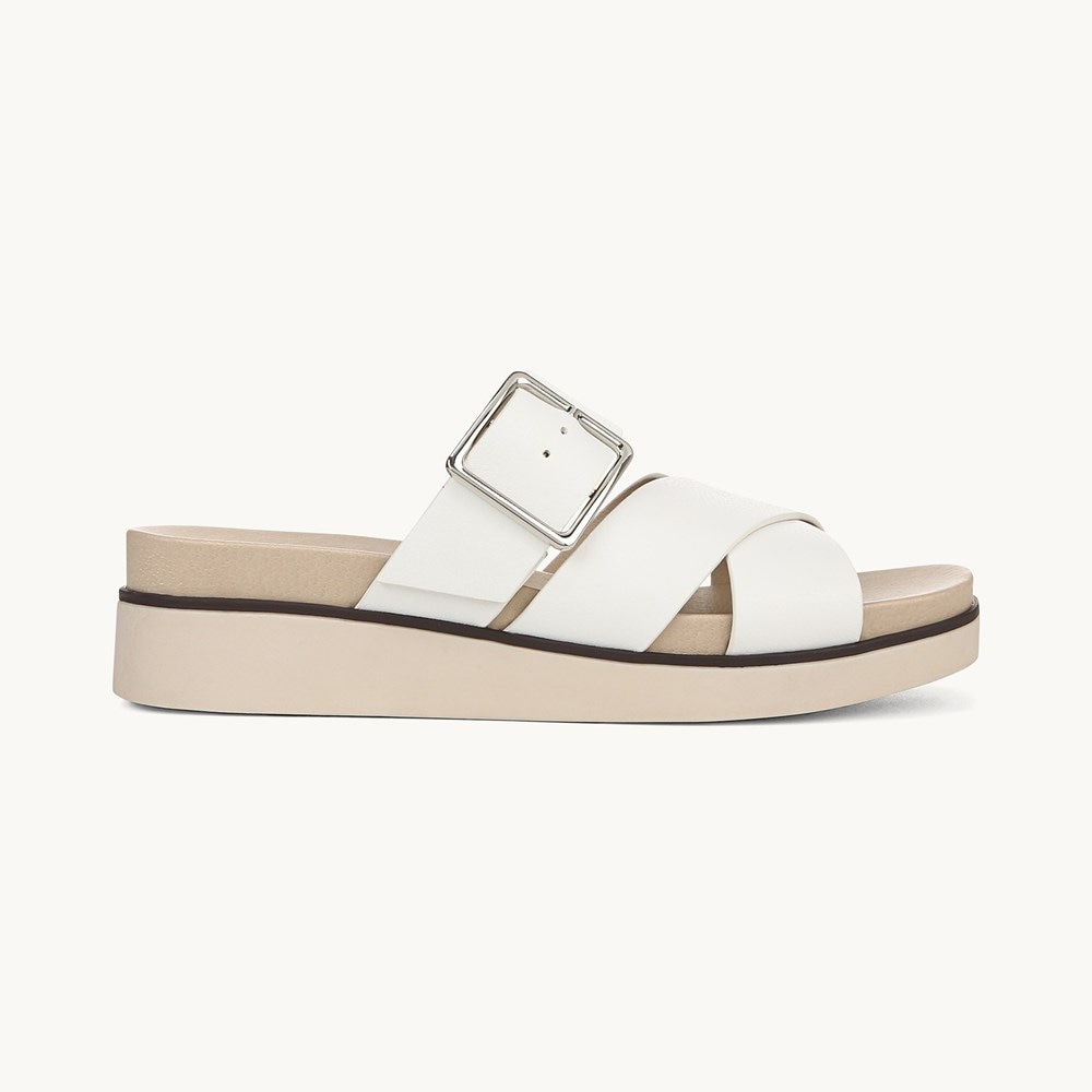 LifeStride Getaway Sandal - Bright White Faux Leather