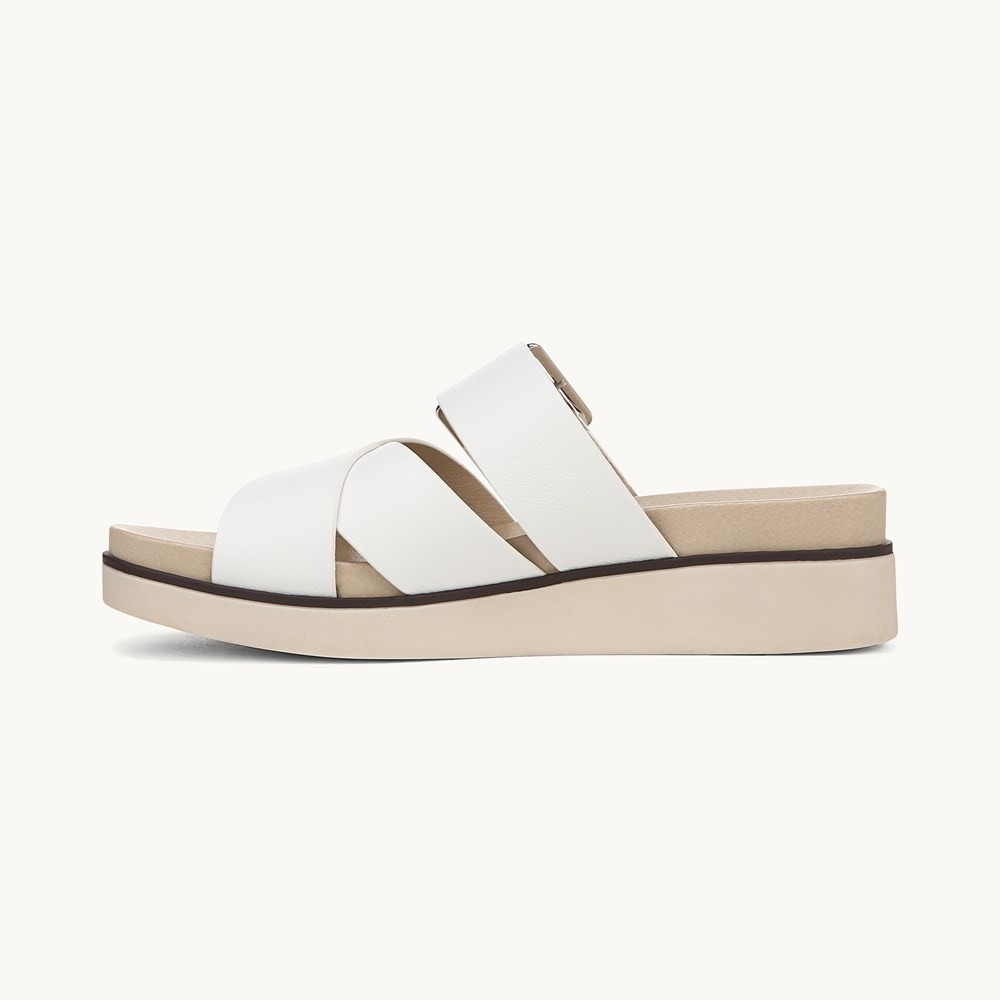 LifeStride Getaway Sandal - Bright White Faux Leather