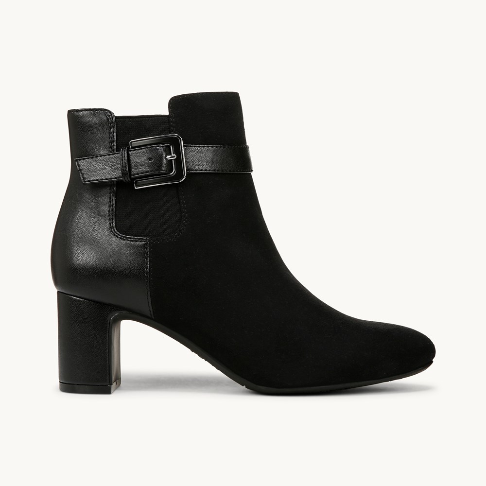 LifeStride Truly Ankle Bootie - Black Faux Leather