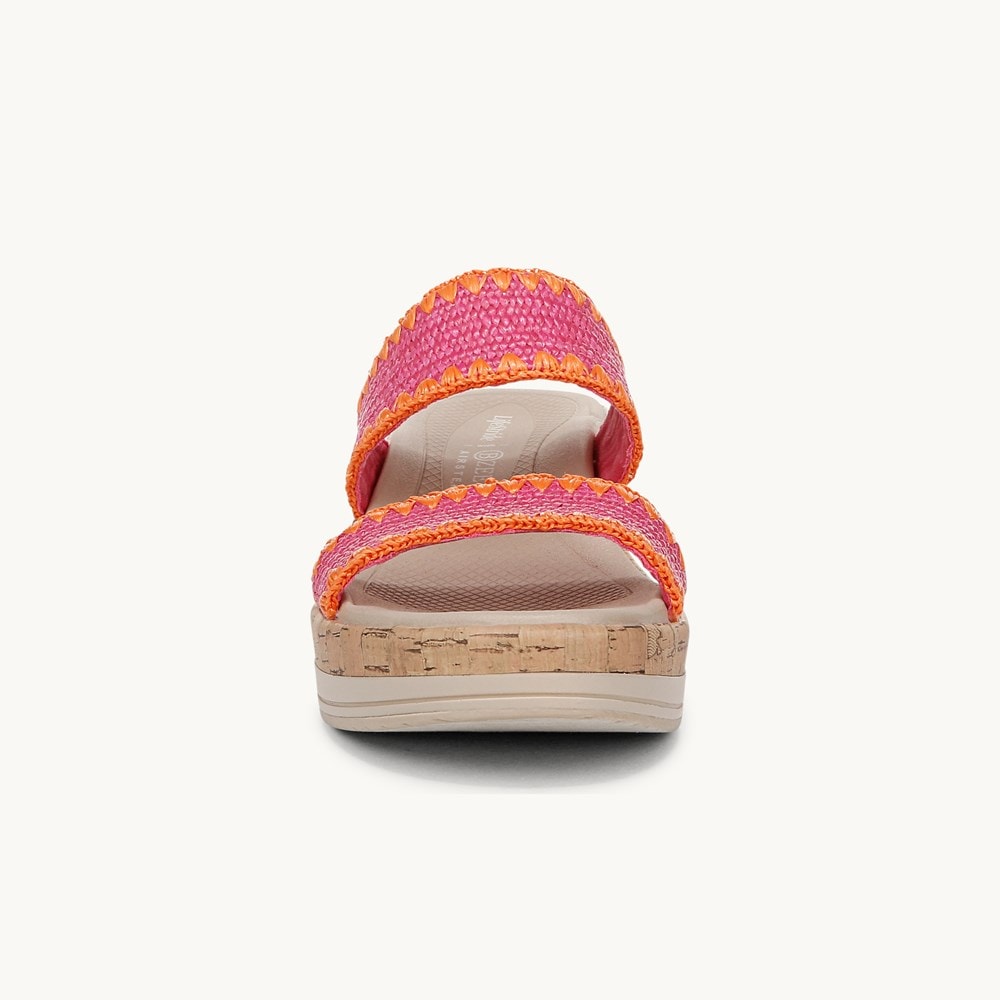 LifeStride Resort Wedge Sandal - Pink Multi Stretch Gore Fabric