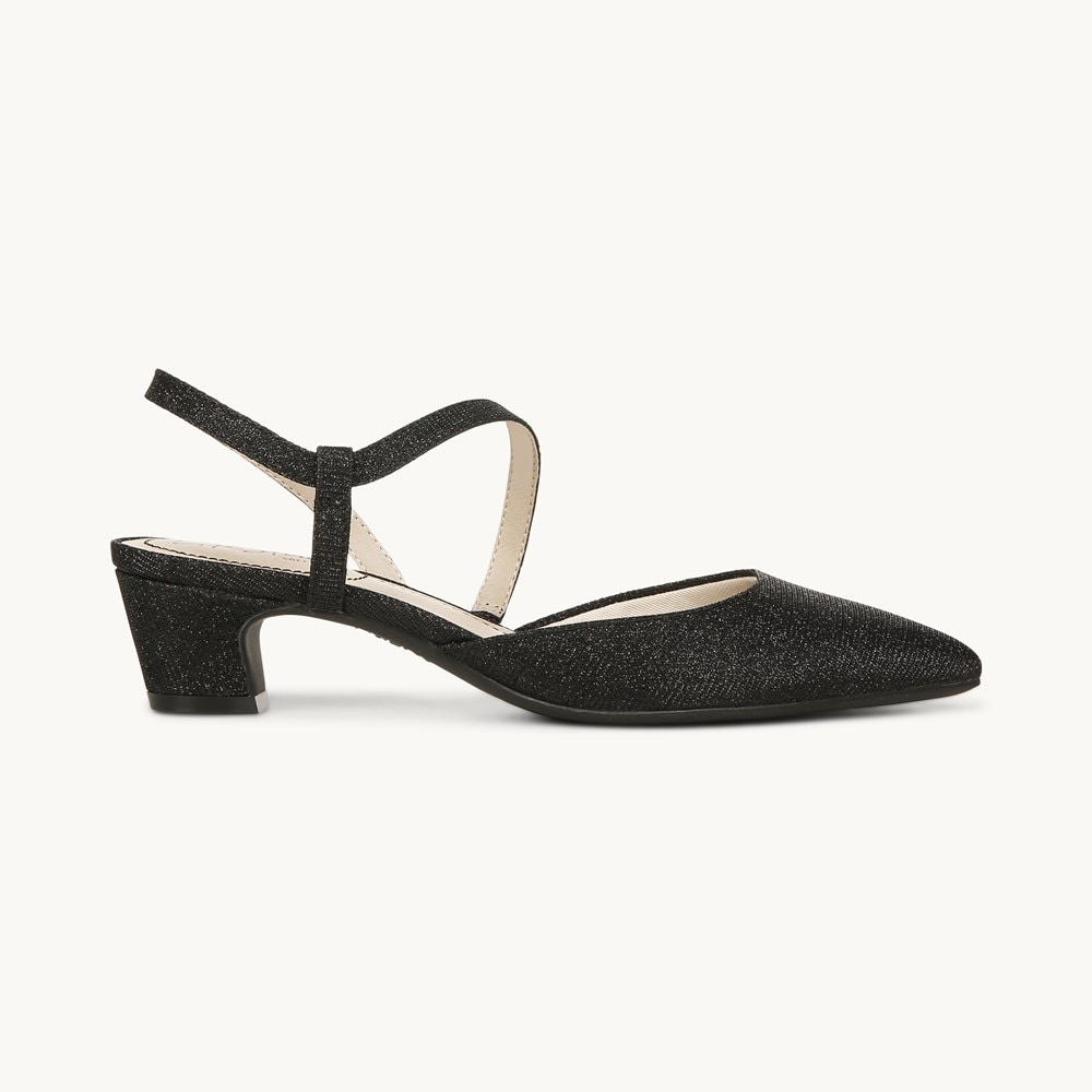 LifeStride Minimalist Pump - Black Rhinestone Fabric