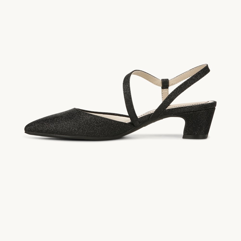 LifeStride Minimalist Pump - Black Rhinestone Fabric