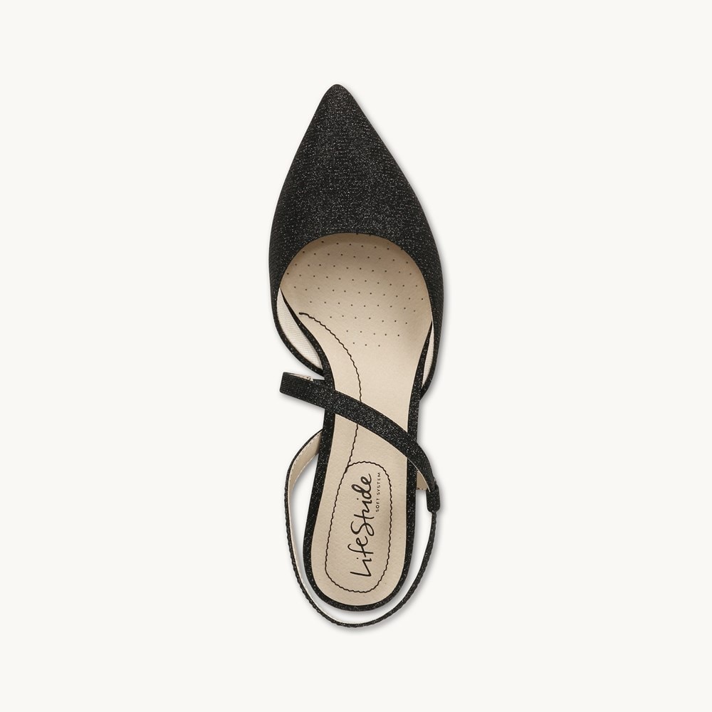 LifeStride Minimalist Pump - Black Rhinestone Fabric