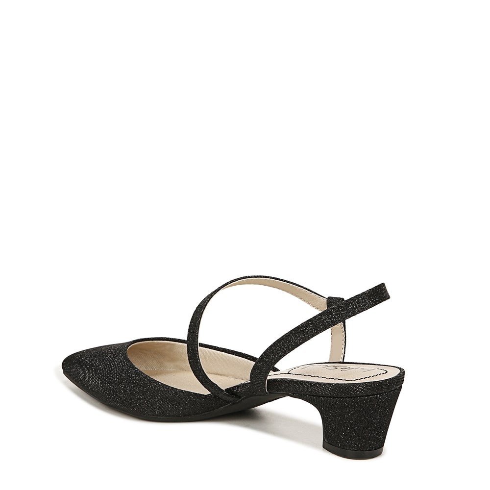 LifeStride Minimalist Pump - Black Rhinestone Fabric