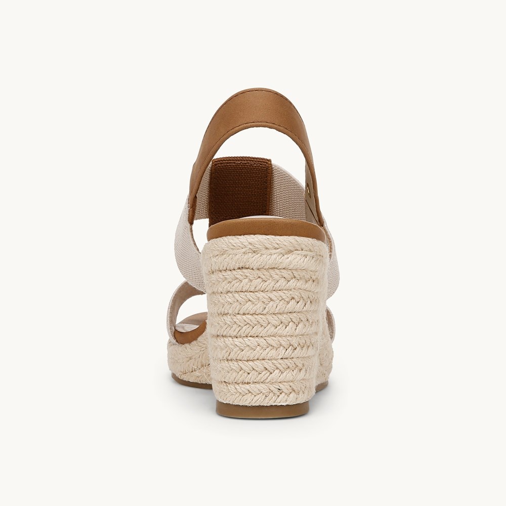LifeStride Tallulah Espadrille Wedge Sandal - Tan Faux Leather