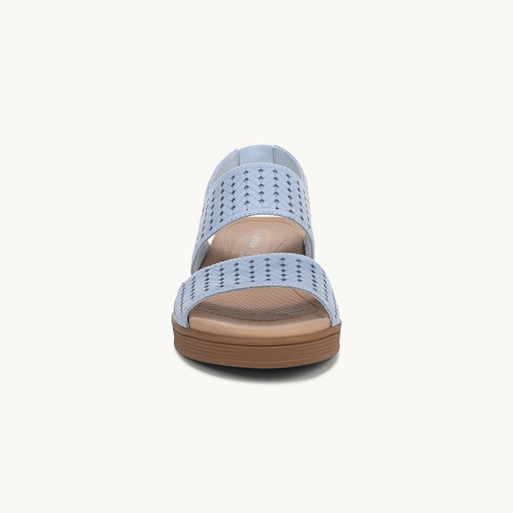 LifeStride Festive Slingback Wedge Sandal - Skyway Blue Stretch Fabric