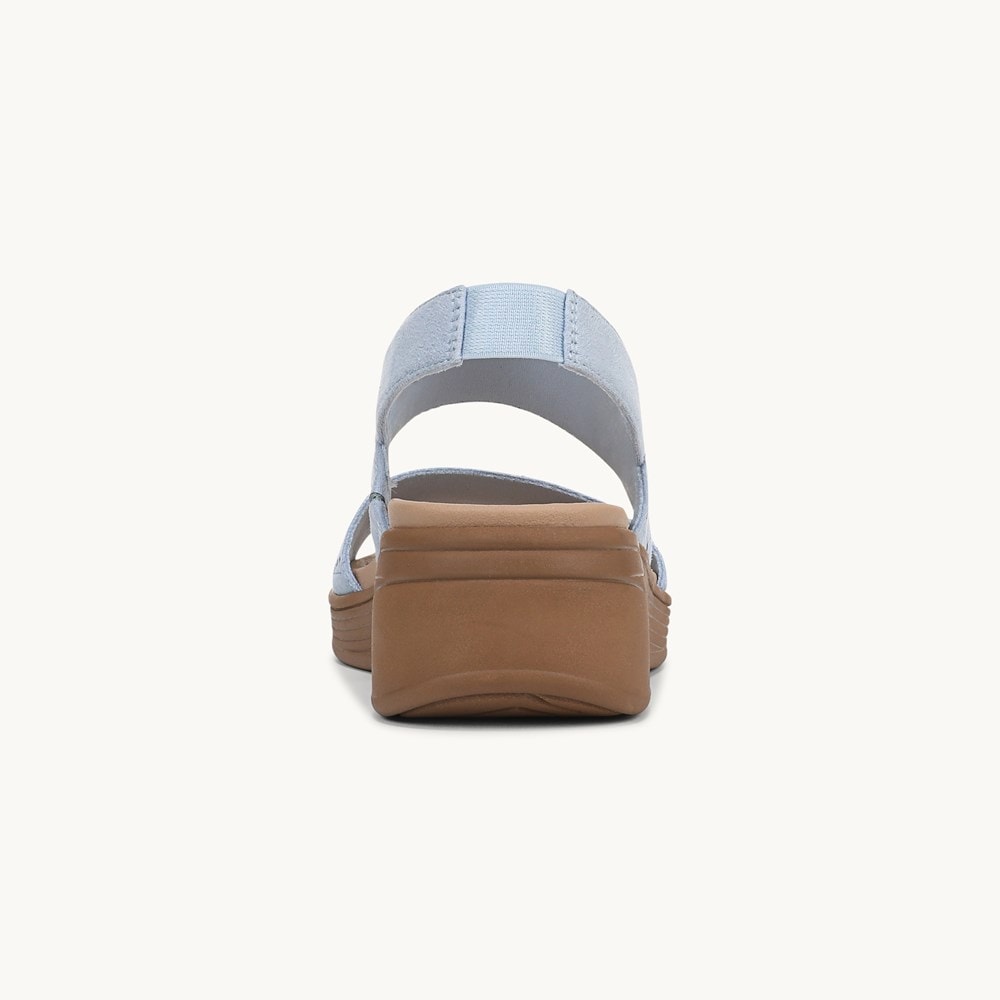LifeStride Festive Slingback Wedge Sandal - Skyway Blue Stretch Fabric