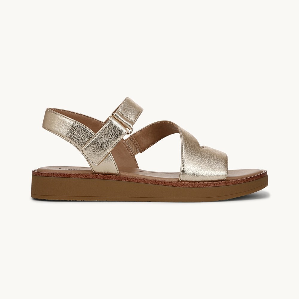 LifeStride Waverly Strappy Sandal - Gold Faux Leather