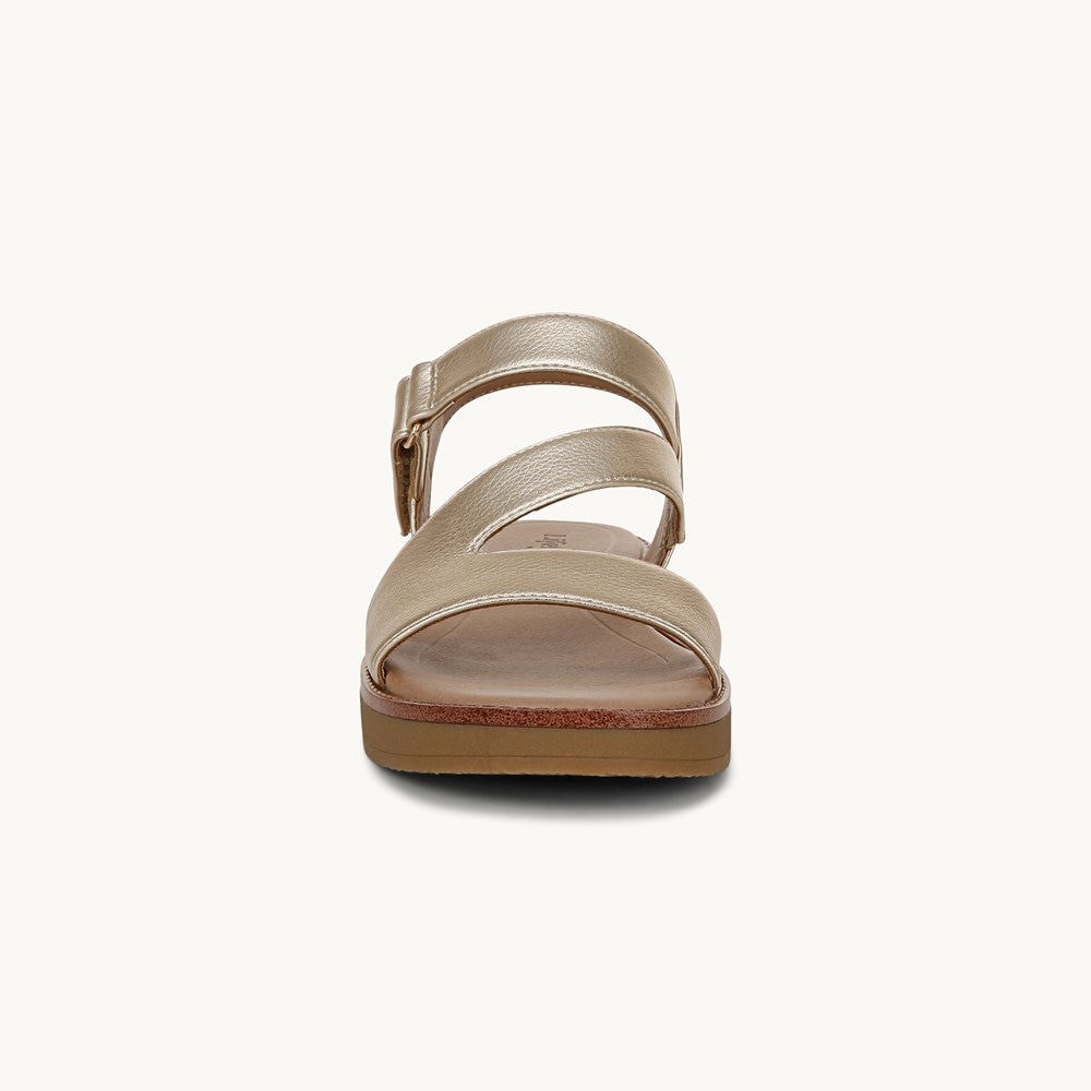LifeStride Waverly Strappy Sandal - Gold Faux Leather