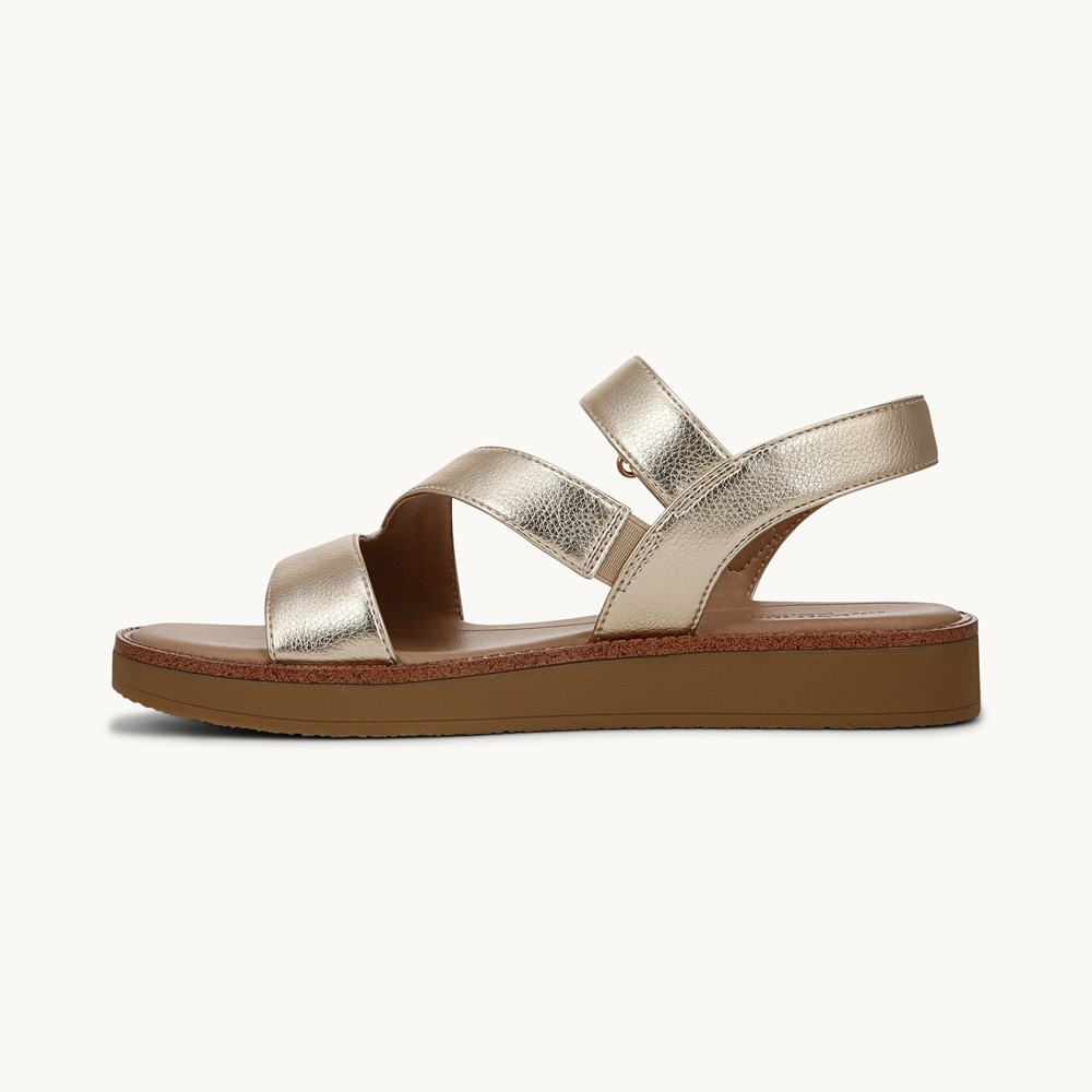 LifeStride Waverly Strappy Sandal - Gold Faux Leather