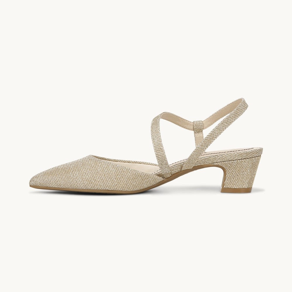 LifeStride Minimalist Pump - Light Gold Rhinestone Fabric