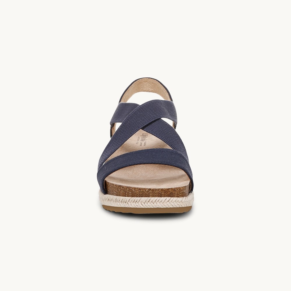 LifeStride Breeze Strappy Wedge Sandal - Lux Navy Fabric