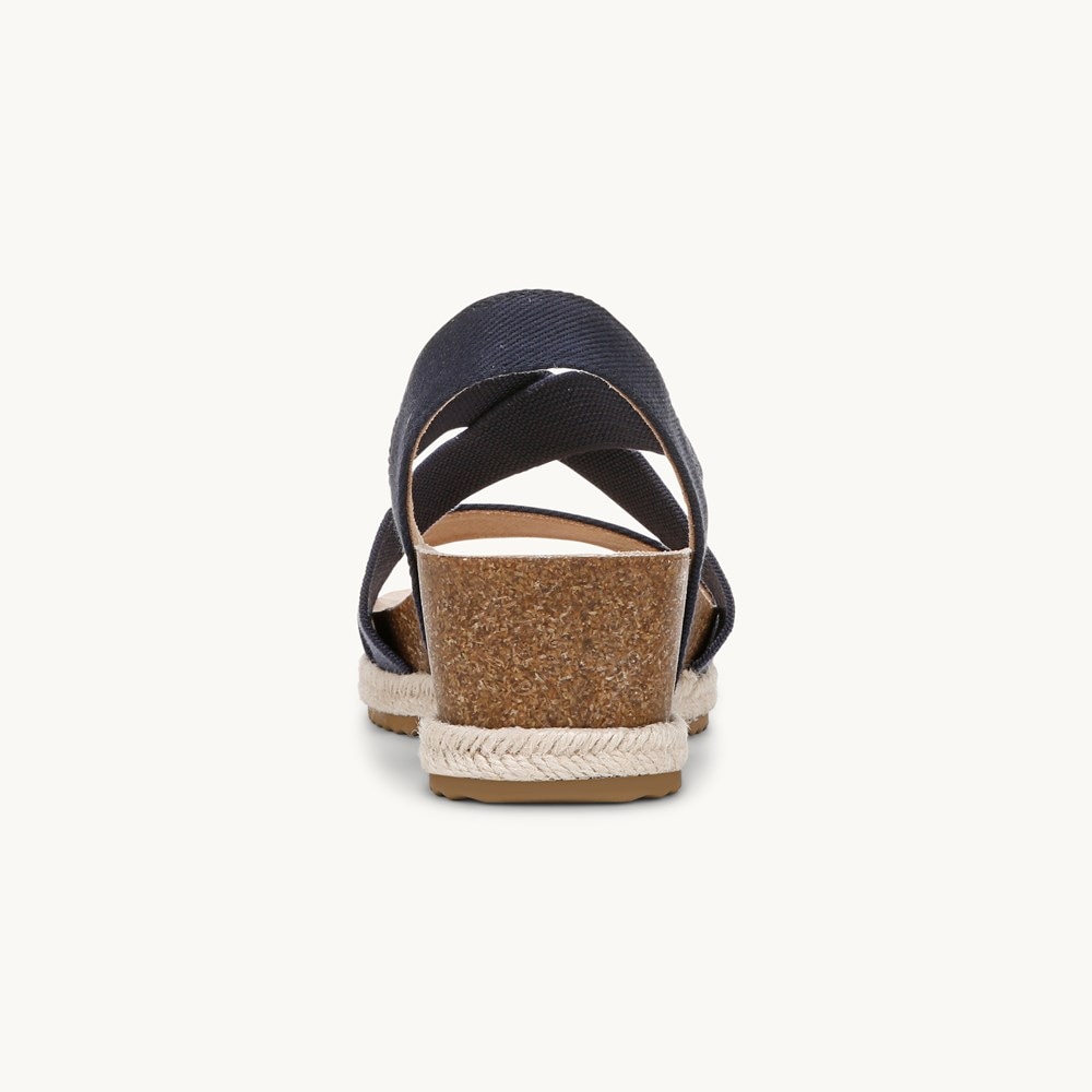 LifeStride Breeze Strappy Wedge Sandal - Lux Navy Fabric
