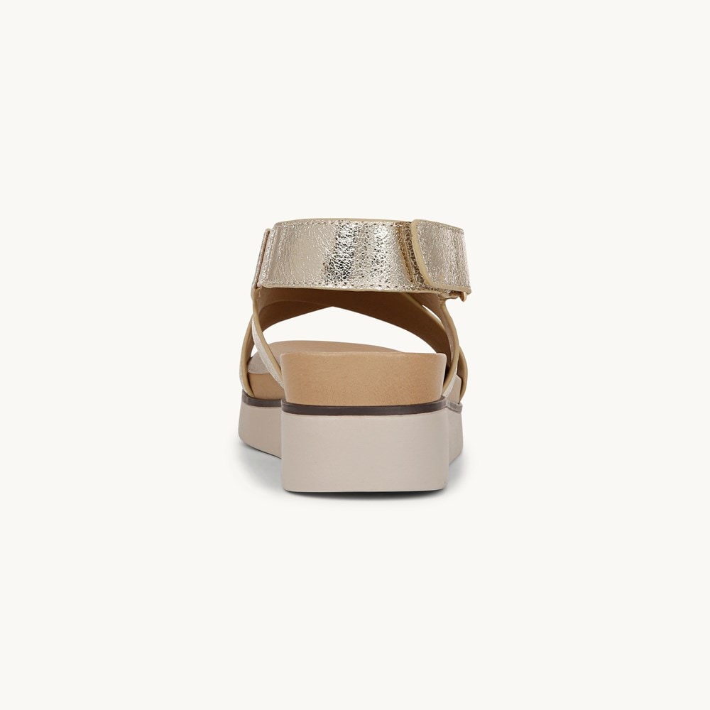 LifeStride Georgina Slingback Sandal - Platino Gold Faux Leather