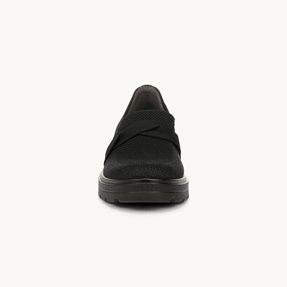 LifeStride Muse Bow Loafer - Black Knit Fabric