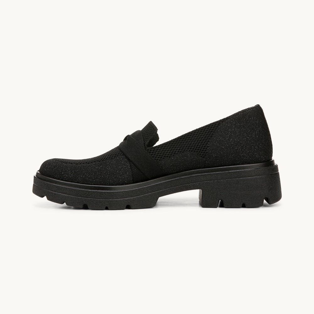 LifeStride Muse Bow Loafer - Black Knit Fabric